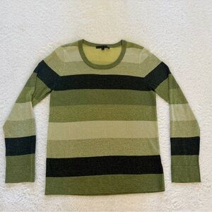 Antonio Melani Green Striped Holiday Sparkle Sweater